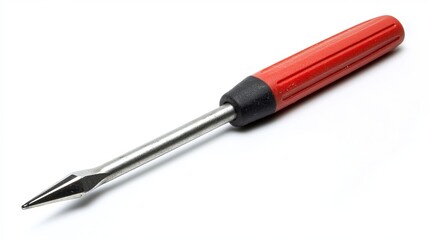 Fototapeta premium This screwdriver has a comfortable grip and a sharp tip, perfect for all sorts of home repairs. You can see it clearly against a white background.