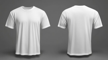 Naklejka premium Blank White T-Shirt Mockup Front and Back View, Apparel Design, Mockup Template, T-shirt Design, Clothing Design