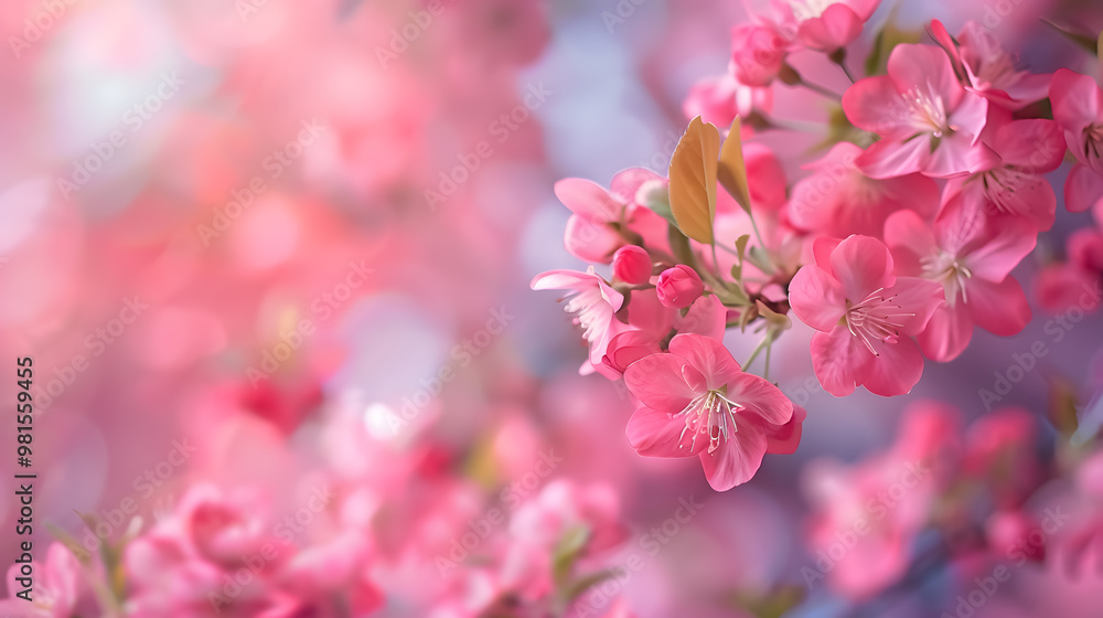 Aufkleber spring background - abstract banner with green blurred bokeh lights.