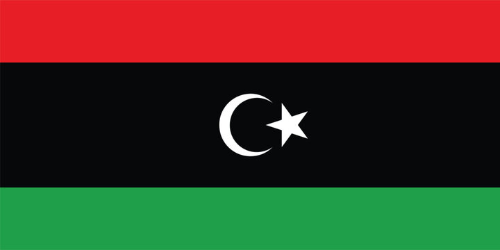 Libya Official National flag in vector illustration isolated design for Libyan Independence Day December 24. Libya flag vector illustration isolated design.