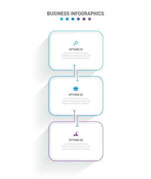 Vertical progress bar featuring 3 arrow-shaped elements, symbolizing the three stages of business strategy and progression. Clean timeline infographic design template. Vector for mobile presentation.
