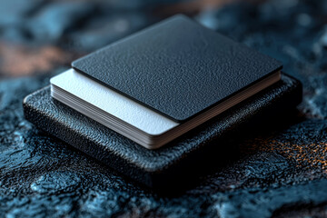 A sleek, modern business card holder with just a few cards inside, emphasizing the minimalist approach to professional networking.