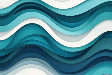 Fototapeta premium Dynamic horizontal banner. Modern wave motif showcasing teal, dark blue, and gray shades as the backdrop design