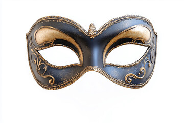 A stunning blue and gold masquerade mask adorned with intricate designs and jewels, perfect for an elegant festive celebration