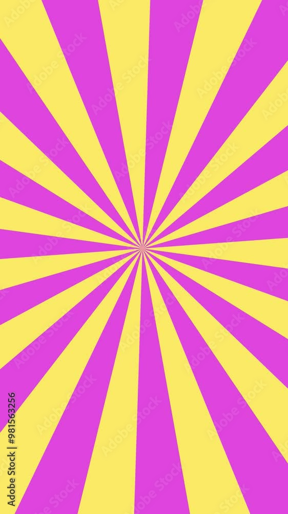 Aufkleber sunburst with pink and yellow colors rotating anticlockwise video animation background for vertical 