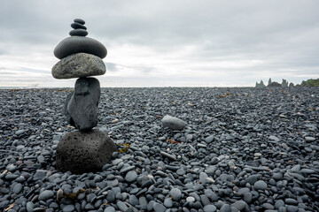Icelan Rock  stone columns black beach