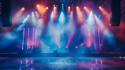 Stage with concert lights