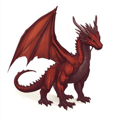 Fototapeta premium red dragon on white