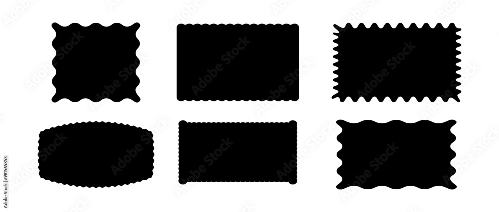 Poster set frames. textbox. speech bubbles. rectangles and squares. abstract icon. collection figures, wave