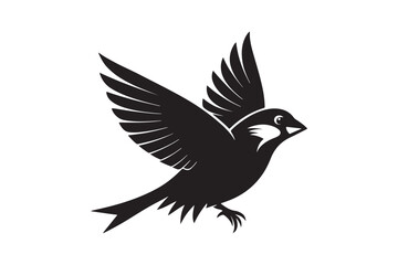 Common Sparrow silhouette vector illustration, Common Sparrow silhouette PNG, Common Sparrow silhouette vector .