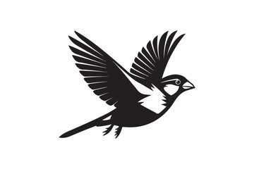 Common Sparrow silhouette vector illustration, Common Sparrow silhouette PNG, Common Sparrow silhouette vector .