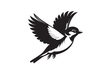 Common Sparrow silhouette vector illustration, Common Sparrow silhouette PNG, Common Sparrow silhouette vector .