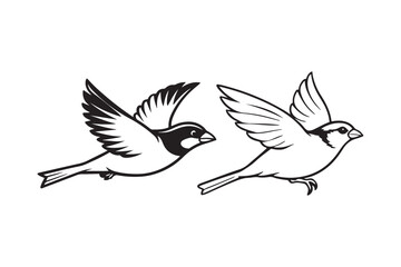 Common Sparrow silhouette vector illustration, Common Sparrow silhouette PNG, Common Sparrow silhouette vector .