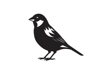 Obraz premium Common Sparrow silhouette vector illustration, Common Sparrow silhouette PNG, Common Sparrow silhouette vector .