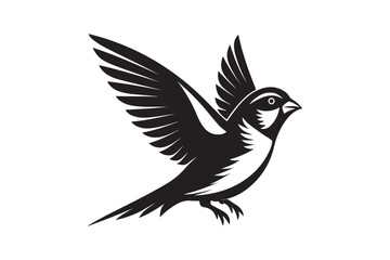 Common Sparrow silhouette vector illustration, Common Sparrow silhouette PNG, Common Sparrow silhouette vector .