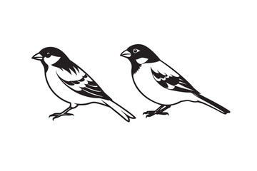 Common Sparrow silhouette vector illustration, Common Sparrow silhouette PNG, Common Sparrow silhouette vector .