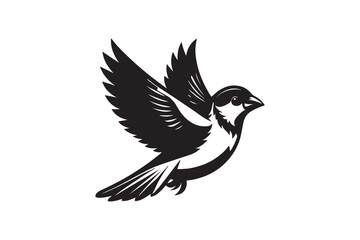 Common Sparrow silhouette vector illustration, Common Sparrow silhouette PNG, Common Sparrow silhouette vector .