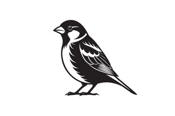 Common Sparrow silhouette vector illustration, Common Sparrow silhouette PNG, Common Sparrow silhouette vector .