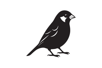 Fototapeta premium Common Sparrow silhouette vector illustration, Common Sparrow silhouette PNG, Common Sparrow silhouette vector .