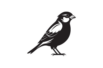 Common Sparrow silhouette vector illustration, Common Sparrow silhouette PNG, Common Sparrow silhouette vector .