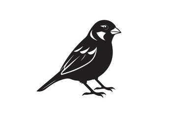 Common Sparrow silhouette vector illustration, Common Sparrow silhouette PNG, Common Sparrow silhouette vector .