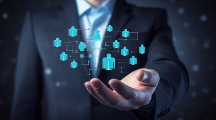 Customer care, care for employees, human resources, life insurance, sales force and marketing segmentation concepts.