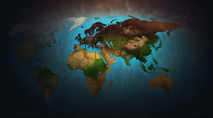 World map highlighting the phrase "The Earth" across the continents
