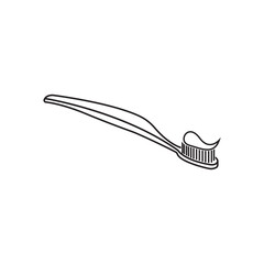 Toothbrush and toothpaste icon