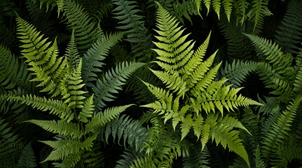 Green fern foliage closeup: lush natural plant texture with organic vibes
