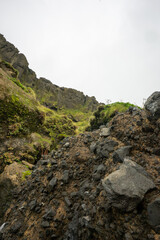 Iceland black sand beach in summer