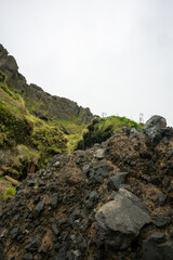 Iceland black sand beach in summer