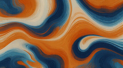 Dynamic blue and orange swirls in a colorful, abstract background design
