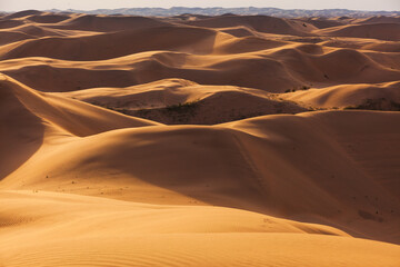 Sand dunes in the Kubuqi desert, Inner Mongolia province, China