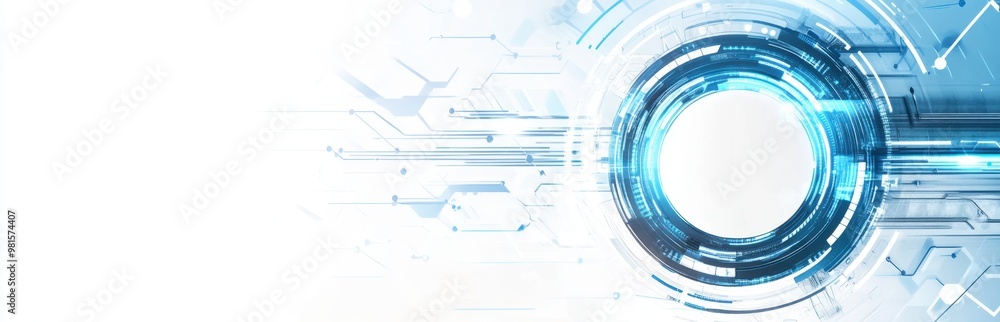 Poster abstract futuristic background with digital technology and mechanical elements, in a white color and