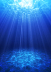 光が射し込む海底