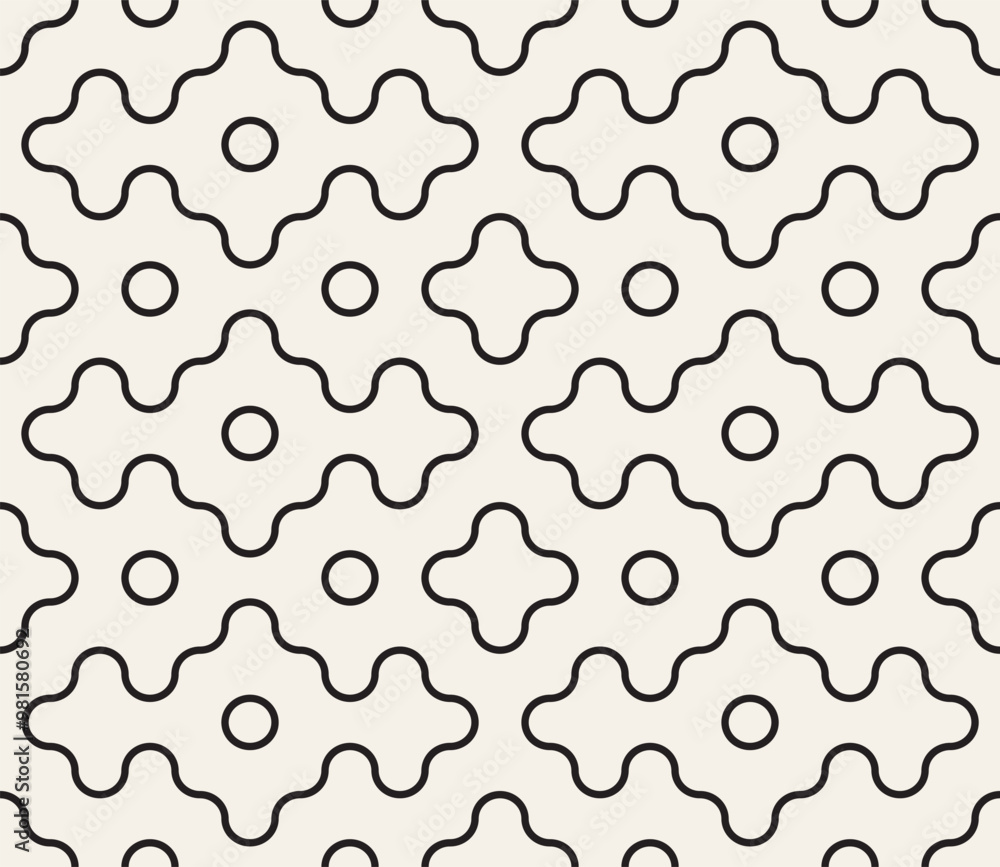 Wall mural vector seamless pattern. repeating geometric elements. stylish monochrome background design.