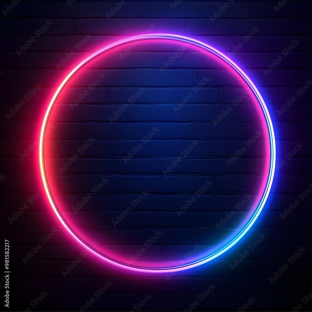 Aufkleber glowing neon circles creating a realistic background image