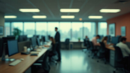 Fototapeta premium Blurred Conference Room with Plant