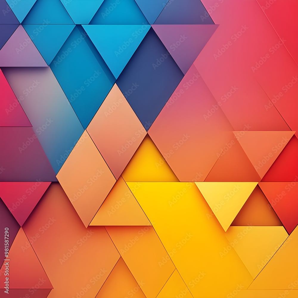Poster vibrant triangle pattern with striking bold color design image