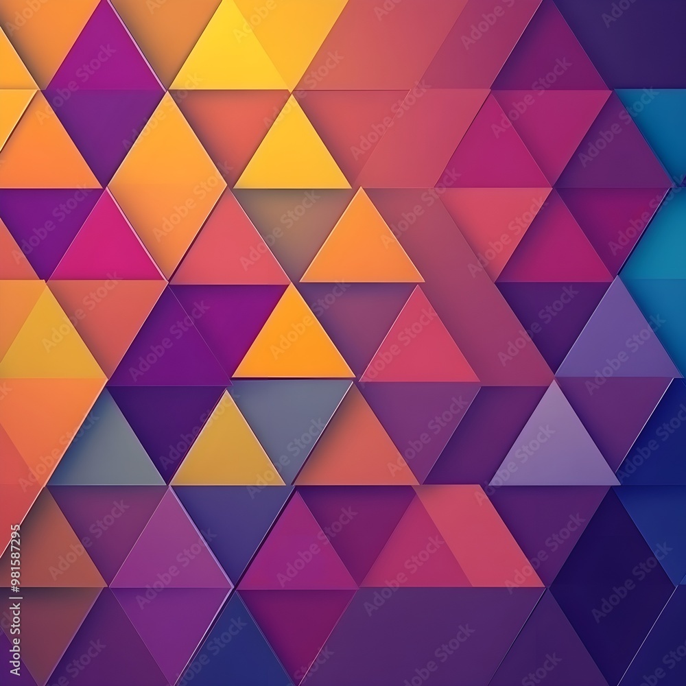 Poster bright and colorful triangle background with vivid tones image