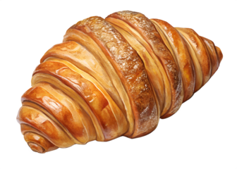3d fresh baked croissant isolated on the white background