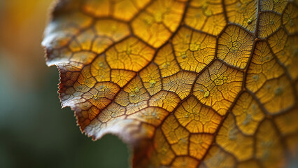 Obraz premium Close-Up of Leaf with Intricate Vein Patterns