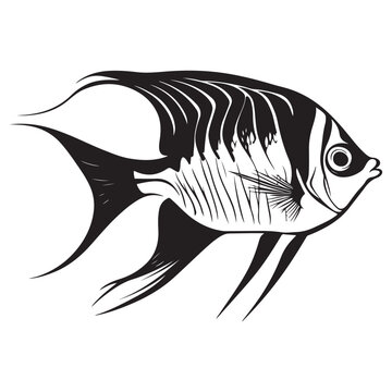 recommend clip art: A black silhouette of a Angelfish vector clip art, Clipart Hand drawn cartoon graphic design icon
