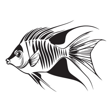 recommend clip art: A black silhouette of a Angelfish vector clip art, Clipart Hand drawn cartoon graphic design icon