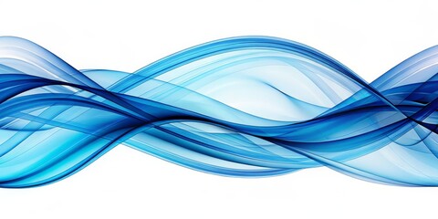 Obraz premium Abstract Blue Wave A Digitally Rendered Composition of Intertwined, Curving Lines, abstract, blue, wave