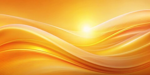 Abstract Golden Waves, Digital Art, Yellow, Gradient, Curves