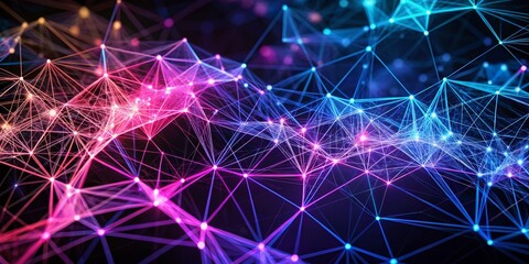 Abstract Network of Connected Lines, Digital, Technology, Futuristic, Network, Technology, Abstract