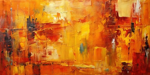Abstract Oil Painting in Warm Tones, oil painting, abstract art, canvas art