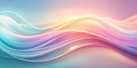 Obraz premium Abstract Pastel Waves Digital Art, Swirling Lines, Gradient Background, abstract art, wave pattern, pastel colors