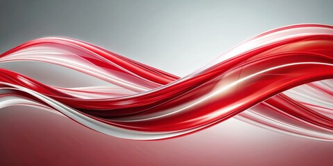 Abstract Red and White Swirling Curves, 3D Illustration, Abstract Background, Art, Design, Abstract